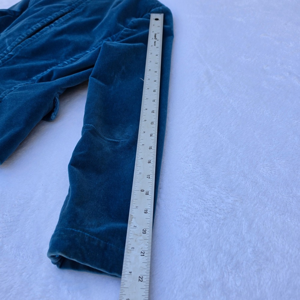 Lucky Brand Teal Blue Velvet Blazer Jacket Single Button Size L Cotton Blend - Picture 9 of 12